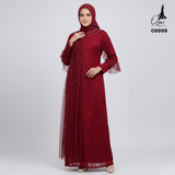 GAMIS OZIAS BROKAT AZURA 09999 LD 105 I Gamis Kondangan Simpel I Gamis Muslimah Wisuda Nyaman Panjang