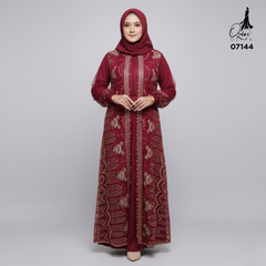 GAMIS OZIAS TILE NAMIRA 07144 LD 105 140 I Gamis Mewah Kondangan 4XL I Gamis Tile Bordir