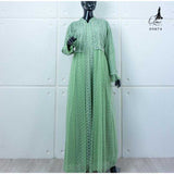 GAMIS OZIAS BROKAT ARABELLA 09874 LD 105 dan LD 120 I Gamis Pesta Simpel I Gamis Busui Friendly   Muslim Wanita Nyaman Panjang
