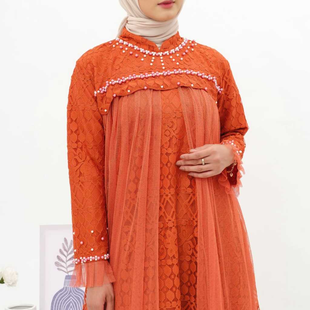 GAMIS OZIAS BROKAT FIMELA 09463 LD 105 120 I Gamis Fashion Muslimah Nyaman Jumbo 2XL