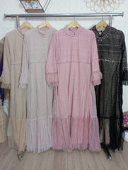 GAMIS OZIAS BROKAT 09575 LD 105 I Gamis Kondangan Simpel I Gamis Fashion Muslimah Wanita