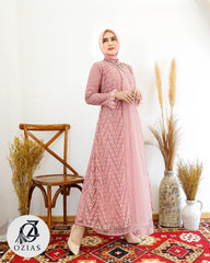 GAMIS OZIAS BROKAT ZIGZAG 09717 LD 105 I Gamis Kondangan Wanita I Gamis Pesta Remaja