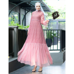 Ozias - Gamis Ozias Brokat 09430 Ld 105 I Gamis Lamaran Simpel I Gamis Pesta Cantik