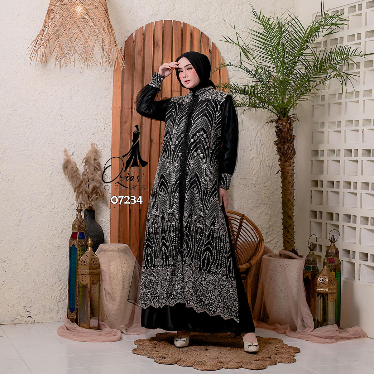 GAMIS OZIAS TILE 07234 LD 105 I Gamis Kondangan Wanita I Gamis Fashion Casual