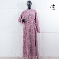 GAMIS OZIAS BROKAT KAGURA COMBI TILE 09895 JUMBO LD 120 & LD 140 I Gamis Pesta Kondangan I Gamis Muslimah Mutiara Nyaman 2XL 4XL