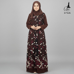 GAMIS OZIAS TILE MAHOGANY 07326 LD 105 I Gamis Kondangan Wanita I Gamis Fashion Lebaran