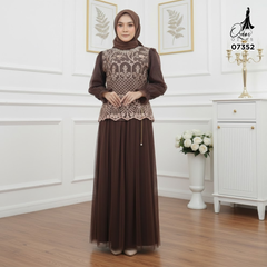 GAMIS OZIAS TILE 07352 LD 105 I Gamis Kondangan Wanita I Gamis Fashion Casual