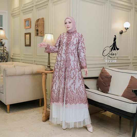 GAMIS OZIAS TILE 07240 LD 105 I Gamis Kondangan Wanita I Gamis Fashion Muslimah