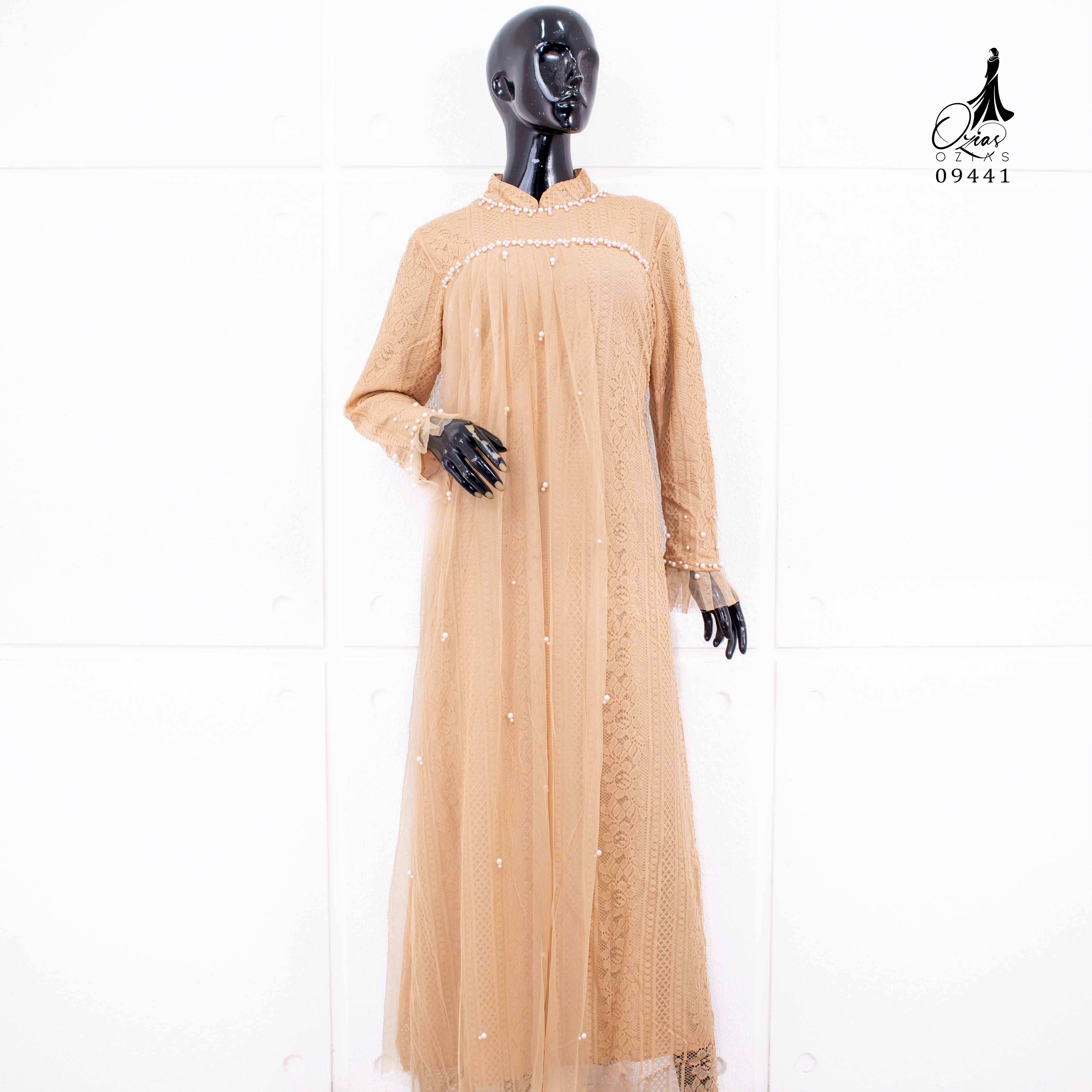 GAMIS OZIAS BROKAT 09441 LD 105 I Gamis Kondangan Simpel I Gamis Fashion Muslimah