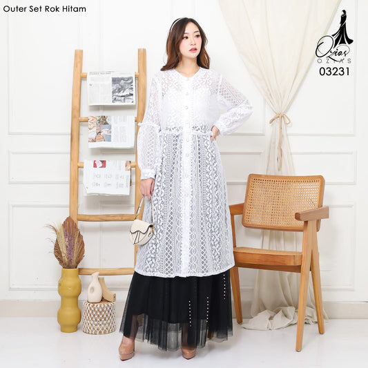 VEST OUTER OZIKO BROKAT 03231 LD 105 I Outer Kondangan Wanita I Outer Fashion Casual