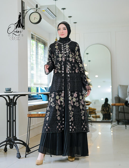 GAMIS OZIAS TILE 07011 LD 105 I Gamis Kondangan Pesta I Gamis Outer Cantik Muslim Nyaman