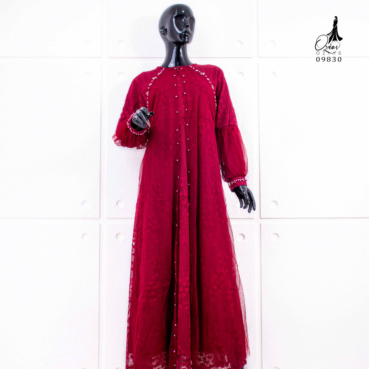 GAMIS OZIAS BROKAT GARDEN LACE 09830 LD 105 I Gamis Premium Simpel l Busana Muslimah Busui Friendly Nyaman Panjang Wanita Santai Mewah