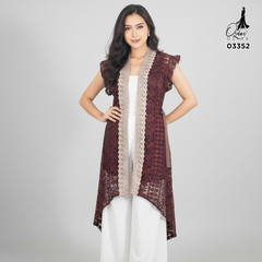 VEST OUTER TILE OZIKO 03352 LD 105 I Outer Kondangan Wanita I Outer Casual