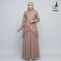 GAMIS OZIAS TILE 07302 LD 105 I Gamis Kondangan Wanita I Gamis Fashion Casual