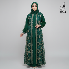 GAMIS OZIAS TILE NAMIRA 07144 LD 105 140 I Gamis Mewah Kondangan 4XL I Gamis Tile Bordir