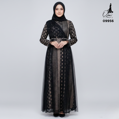 GAMIS OZIAS BROKAT BALIYA 09956 LD 105 & 120  l Gamis Import Premium l Busana Muslimah I Jumbo 2XL