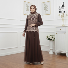 GAMIS OZIAS TILE 07352 LD 105 I Gamis Kondangan Wanita I Gamis Fashion Casual