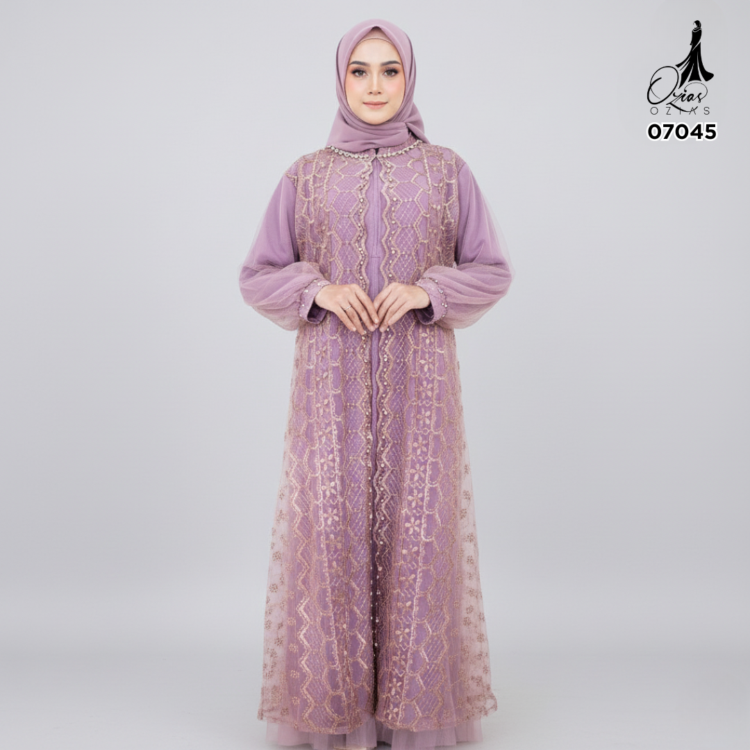 GAMIS OZIAS TILE NAMIRA 07045 LD 105 120 140 I Gamis Kondangan Mewah I Gamis Fashion Muslimah Nyaman 2XL 4XL