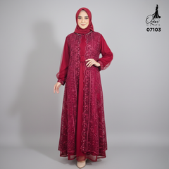 GAMIS OZIAS TILE 07103 LD 105 120 140 150 I Gamis Kondangan Wanita I Gamis Wisuda Mewah