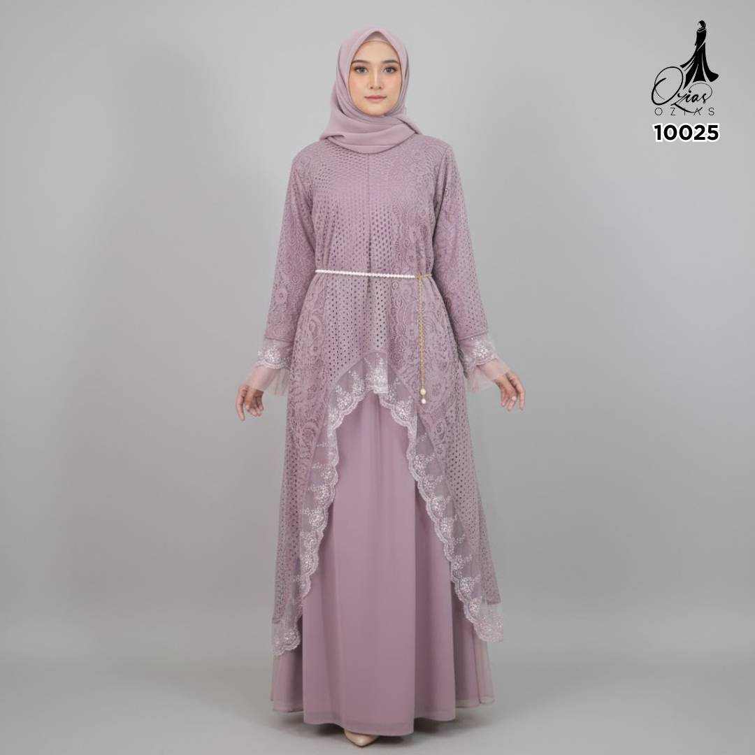 GAMIS OZIAS BROKAT ALYA 10025 LD 105 I Gamis Kondangan Wanita I Gamis Casual Lebaran I Ga mis Bini Orang