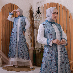 GAMIS OZIAS TILE 07225 LD 105 I Gamis Kondangan Wanita I Gamis Fashion Remaja