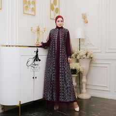GAMIS OZIAS TILE 07177 LD 105 120 I Gamis Tile Mewah I Gamis Kondnagan Dan WIsuda Wanita