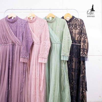 GAMIS OZIAS BROKAT HARMONIA 09940 LD 105 & LD 120 I Gamis Mewah Kondangan I Fashion Muslimah Santai Panjang Nyaman