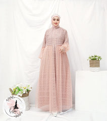 GAMIS OZIAS BROKAT ARABELLA 09866 LD 105 I Gamis Pesta Wanita I Gamis Busui Friendly