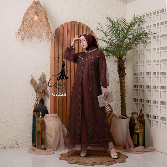 GAMIS OZIAS TILE 07228 LD 105 I Gamis Kondangan Wanita I Gamis Fashion Muslimah