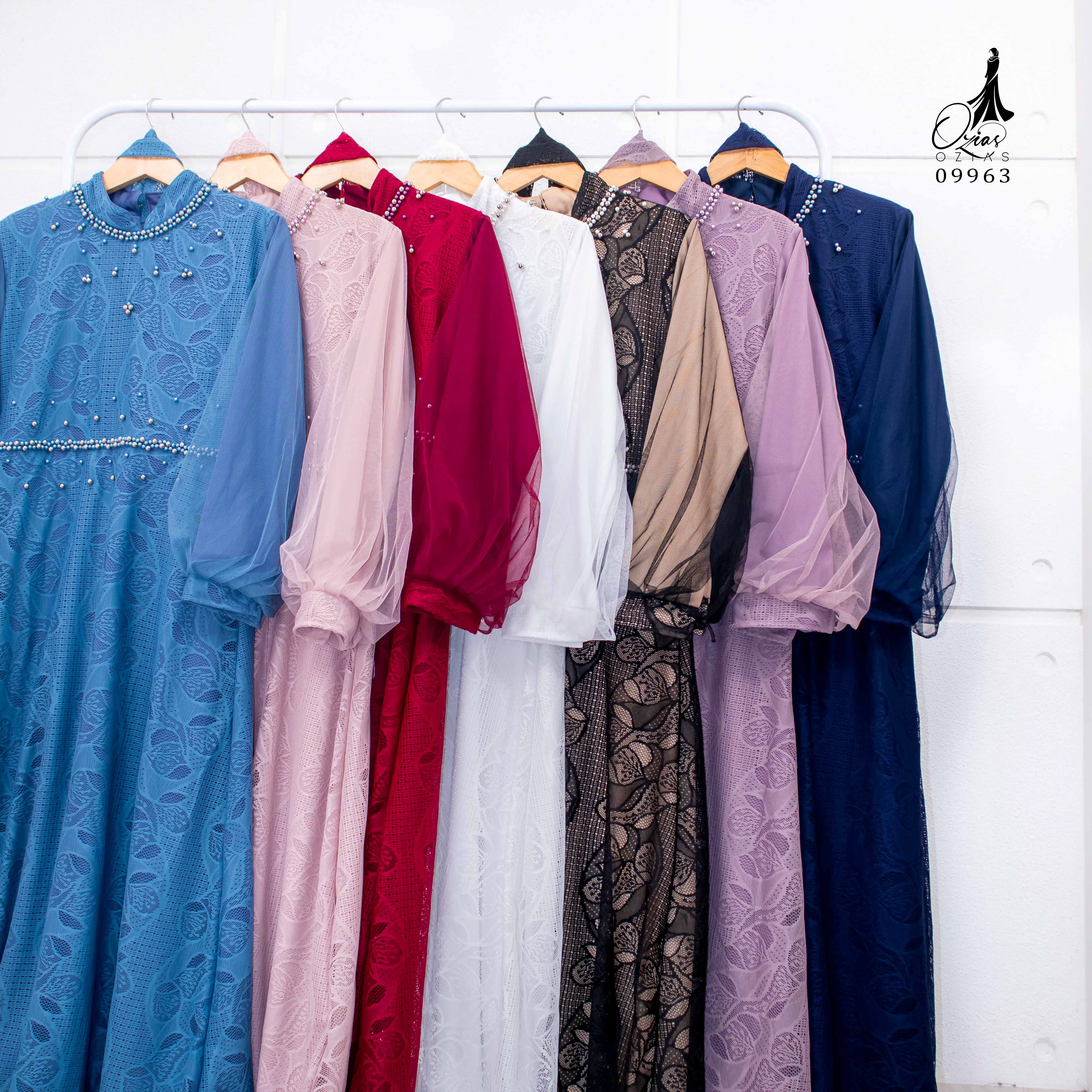 GAMIS OZIAS BROKAT FIORA 09963 LD 105 I Gamis Fashion Wanita I Gamis Kondangan