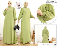 GAMIS OZIKO SIFON CERUTY POLOS 06429 LD 105 I Gamis Super Simpel I Fashion Muslimah Wanita Panjang Nyaman Santaic
