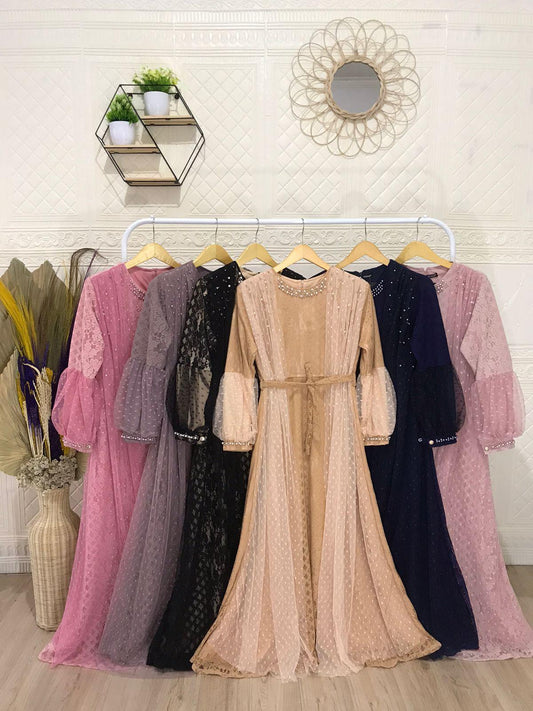 GAMIS OZIAS BROKAT 09310 LD 105 I Gamis Kondangan Busui I Gamis Pesta Wanita