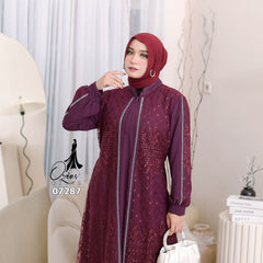 GAMIS OZIAS TILE 07287 LD 105 I Gamis Kondangan Wanita  I Gamis Fashion Muslim