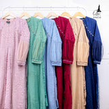 GAMIS OZIAS BROKAT GARDEN LACE 09830 LD 105 I Gamis Premium Simpel l Busana Muslimah Busui Friendly Nyaman Panjang Wanita Santai Mewah