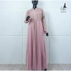 GAMIS OZIAS BROKAT ARABELLA 09874 LD 105 dan LD 120 I Gamis Pesta Simpel I Gamis Busui Friendly   Muslim Wanita Nyaman Panjang