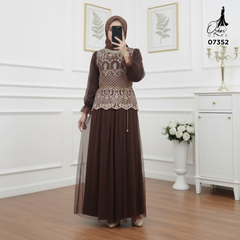 GAMIS OZIAS TILE 07352 LD 105 I Gamis Kondangan Wanita I Gamis Fashion Casual