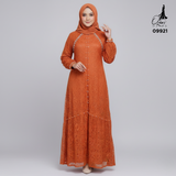 GAMIS OZIAS BROKAT FIMELA 09921 LD 105 & LD 120 I Gamis Mewah Pesta I Fashion Muslim Busui Friendly Fit Motif Nyaman Wanita Dress Panjang Santai Garis