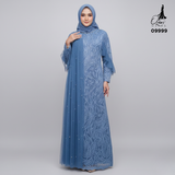 GAMIS OZIAS BROKAT AZURA 09999 LD 105 I Gamis Kondangan Simpel I Gamis Muslimah Wisuda Nyaman Panjang