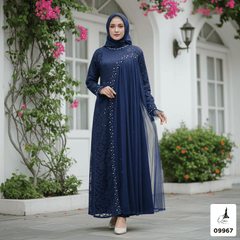 GAMIS INAYA JASMINE OZIAS 09967 LD 105 I Gamis Brokat Pesta Kondangan I Gamis Fashion Muslimah Fit Panjang Santai Nyaman Dress Mewah I Jumbo 5XL