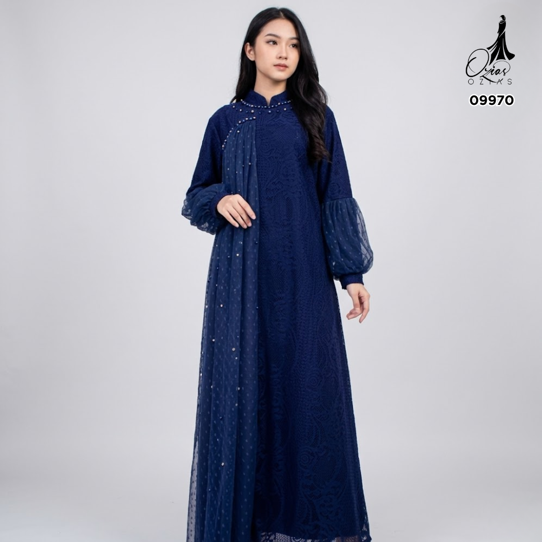GAMIS BROKAT HARUKA OZIAS 09970 LD 105 I Gamis Fashion Muslimah I Gamis Wanita Cantik Panjang Santai