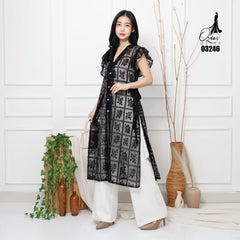 VEST OUTER OZIKO BROKAT SNOW WHITE 03246 LD 105 I Outer Kondangan Wanita I Outer Fashion Muslimah