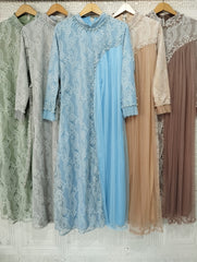 GAMIS OZIAS BROKAT INAYA TEREZA 10023 LD 105 I Gamis Kondangan Cantik I Gamis Casual Muslimah