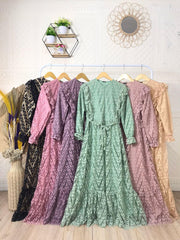 GAMIS OZIAS BROKAT ZIGZAG 09494 LD 105 120 I Gamis Kondangan Simpel I Gamis wanita Wisuda 2XL