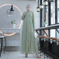 GAMIS OZIAS BROKAT 09995 LD 105 I Gamis Kondangan Remaja I Gamis Pesta Remaja Muslim Nyaman