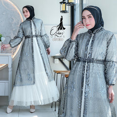 GAMIS OZIAS TILE 07030 LD 105 I Gamis Kondangan Remaja I Gamis Pesta Muslimah Mewah