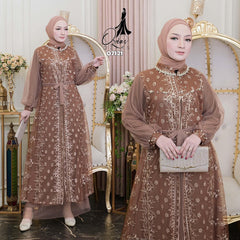 GAMIS OZIAS TILE NAMIRA 07121 LD 105 I Gamis Tile Bordir I Gamis Pesta Wanita