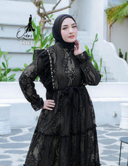 GAMIS OZIKO BROKAT IORA HARUKA 09983 LD 105 120 Gamis Busui Friendly I Gamis Kondangan Mewah Muslim Nyaman