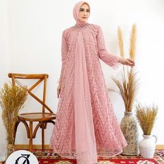 GAMIS OZIAS BROKAT ZIGZAG 09717 LD 105 I Gamis Kondangan Wanita I Gamis Pesta Remaja