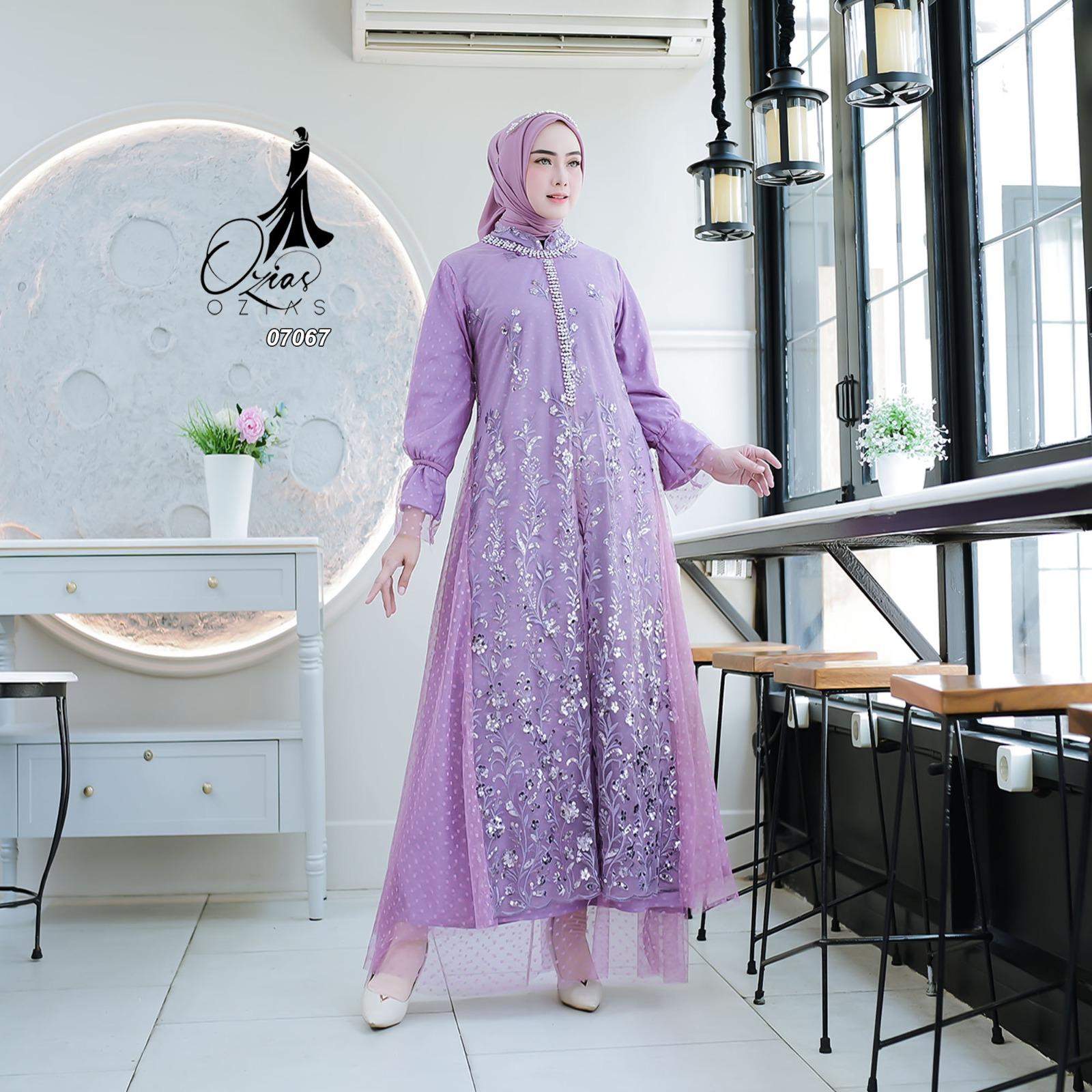 GAMIS OZIAS TILE 07067 LD 105 I Gamis Kondangan Mewah I Gamis Fashion Muslimah