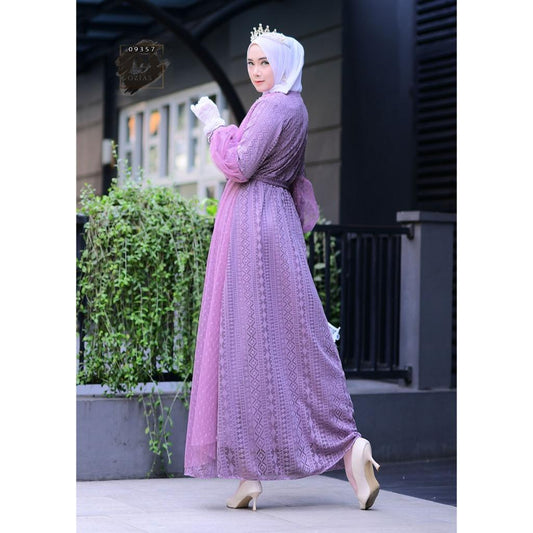 GAMIS OZIAS BROKAT PREMIUM 09357 LD 105 I Gamis Pesta Import I Gamis Kondangan Remaja Motif Muslim Nyaman Panjang Dewasa Mewah
